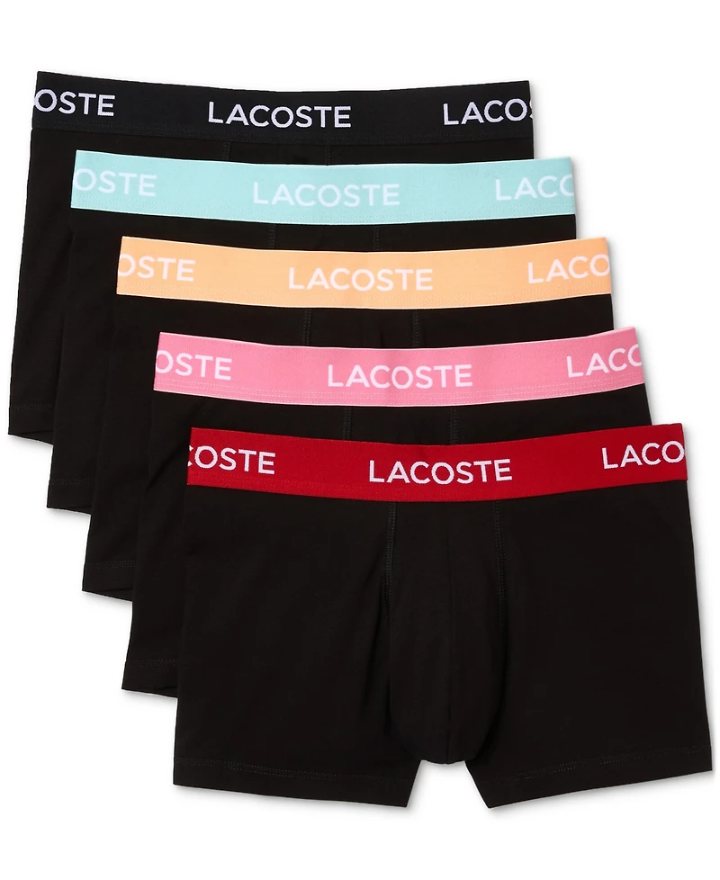 Lacoste Men's 5-Pack Regular-Fit Stretch Logo Band Boxer Briefs