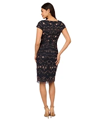 Adrianna Papell Women's Boat-Neck Beaded Sheath Dress