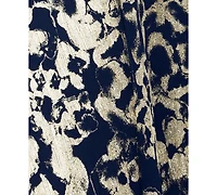 Betsy & Adam Plus V-Neck Foil Mesh A-Line Dress