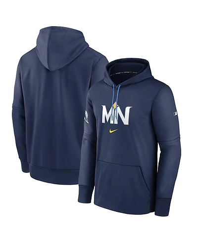 Nike Men's Navy Minnesota Twins 2024 City Connect Authentic Collection Practice Performance Pullover Hoodie