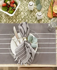 Design Imports Stripe Tassel Napkin Set of 4