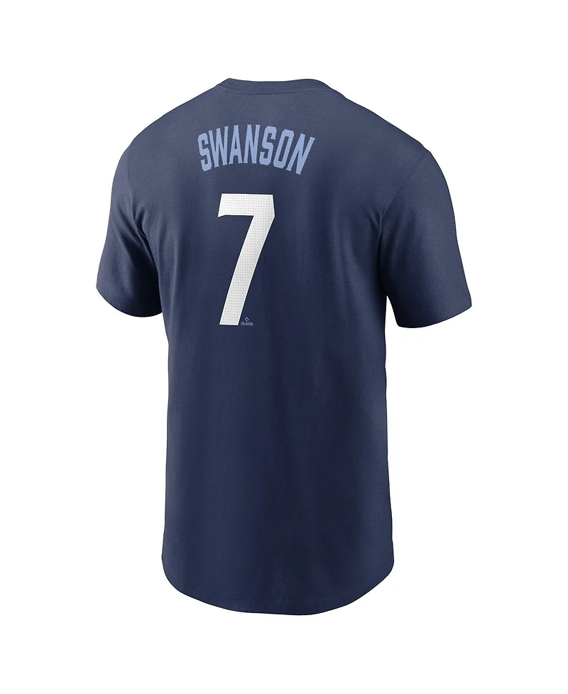 Nike Men's Dansby Swanson Navy Chicago Cubs City Connect Fuse Name Number T-Shirt