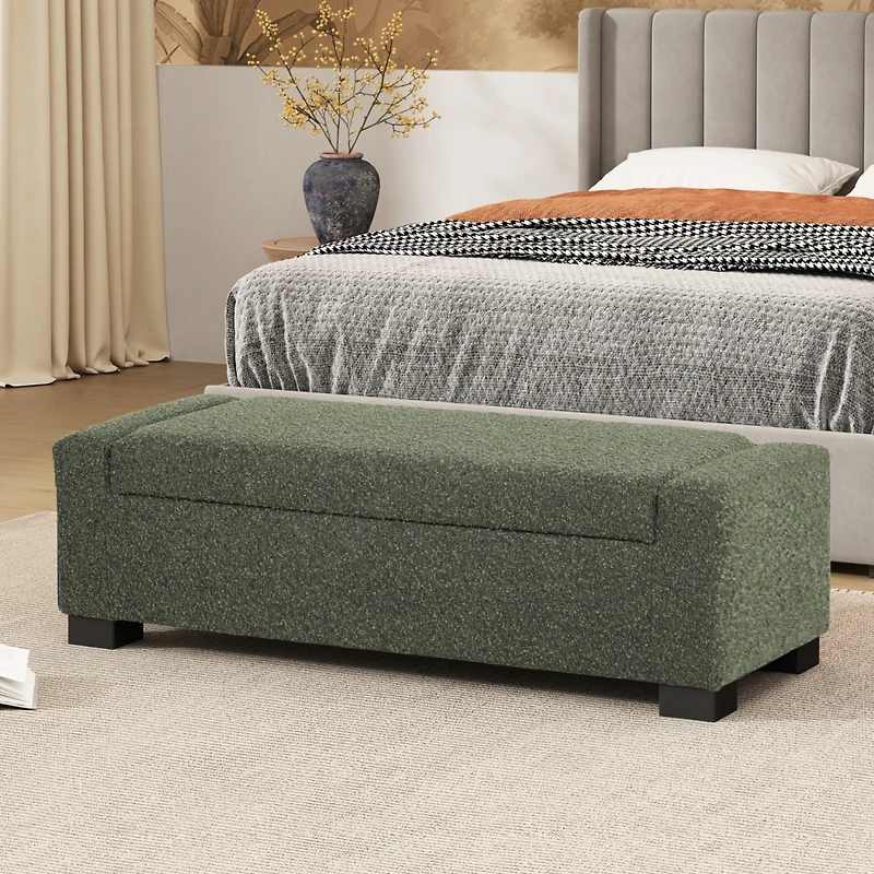 Streamdale Stylish Fabric Storage Ottoman with Flip-Lid Top