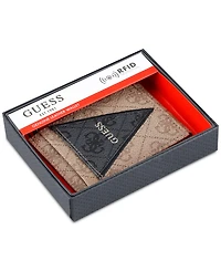 Guess Men's Quattro Patchwork Triangle Logo Wallet