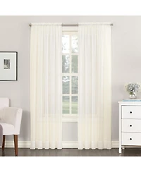 Sheer Voile Rod Pocket Curtain Panel