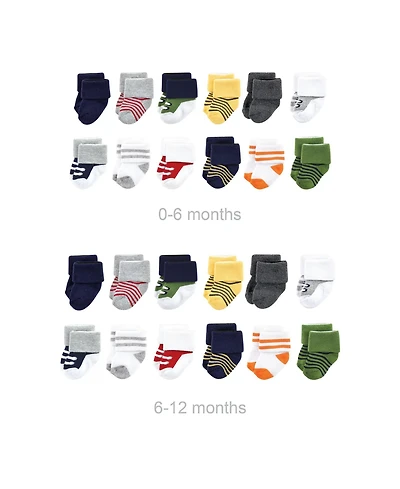 Luvable Friends Baby Boys Grow with Me Cotton Terry Socks