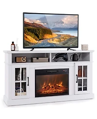 58" Fireplace Tv Stand with 1400W Electric Fireplace for TVs up to 65 Inches