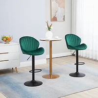 Streamdale Adjustable Counter-Height Bar Stools with Backrest and Footrest (Set of 2)