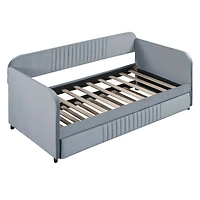 Streamdale Upholstered Daybed Sofa Bed Twin Size With Trundle Bed And Wood Slat