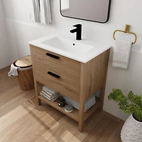 Streamdale 30 Inch Bathroom Vanity Plywood With 2 Drawers