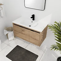 Streamdale 36 Inch Wall Mounted Bathroom Vanity With Gel Sink