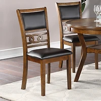 Streamdale Set Of 2 Upholstered Dining Chair In Walnut Finish
