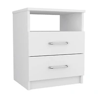 Streamdale Brookline 2-Drawer 1-Shelf Rectangle Nightstand Light Grey