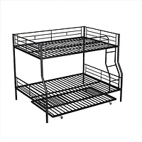 Streamdale Full Xl Over Queen Metal Bunk Bed With Trundle