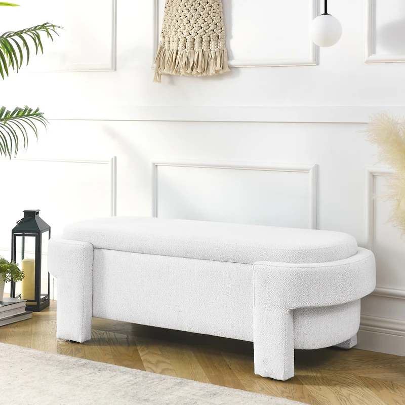 Streamdale Upholstered Linen Bench with Storage