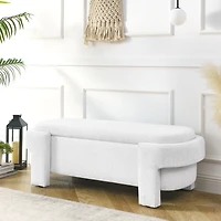 Streamdale Upholstered Linen Bench with Storage