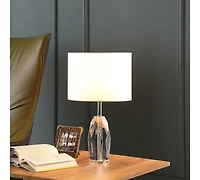 Streamdale 19" Dodecahedron Solid Crystal Prism Table Lamp In Chrome Silver