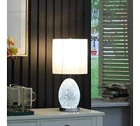 Streamdale 20"In Niels Silver Mirror Glass/Metal Table Lamp with Nightlight