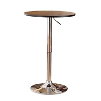 Streamdale Furniture Adjustable Wood and Metal Bar Table in Black