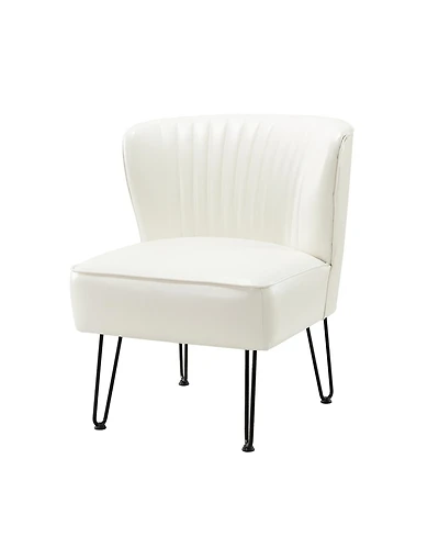 Donia Contemporary and Classic Wooden Upholstered Accent Chair