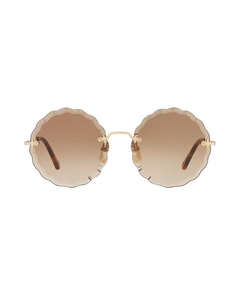 Chloe Women's Round Etched Metal Sunglasses, CH0047S