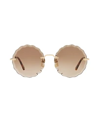 Chloe Women's Round Etched Metal Sunglasses, CH0047S