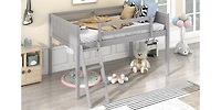Streamdale Twin Wood Loft Bed with Reversible Ladder
