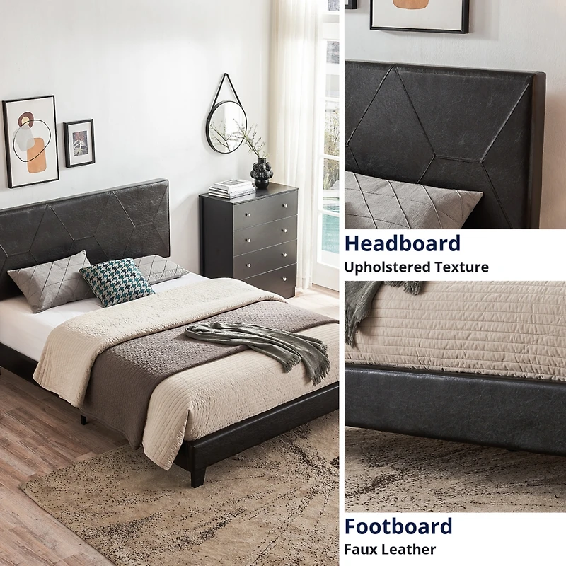 Streamdale Queen Pu Upholstered Platform Bed Frame