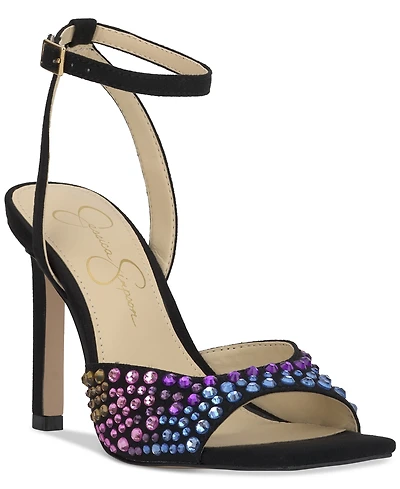 Jessica Simpson Women's Lendall Two-Piece Ankle-Strap Embellished Dress Sandals
