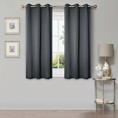Superior Solid Classic Modern Wrinkle Resistant Room Darkening 8-Piece Curtain Set with Grommet Header Top, 42" X 63"