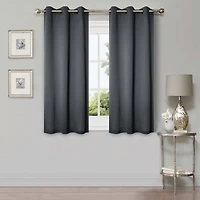 Superior Solid Classic Modern Wrinkle Resistant Room Darkening 8-Piece Curtain Set with Grommet Header Top, 42" X 63"