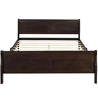 Streamdale Full Wood Platform Bed With Headboard And Wooden Slat Support
