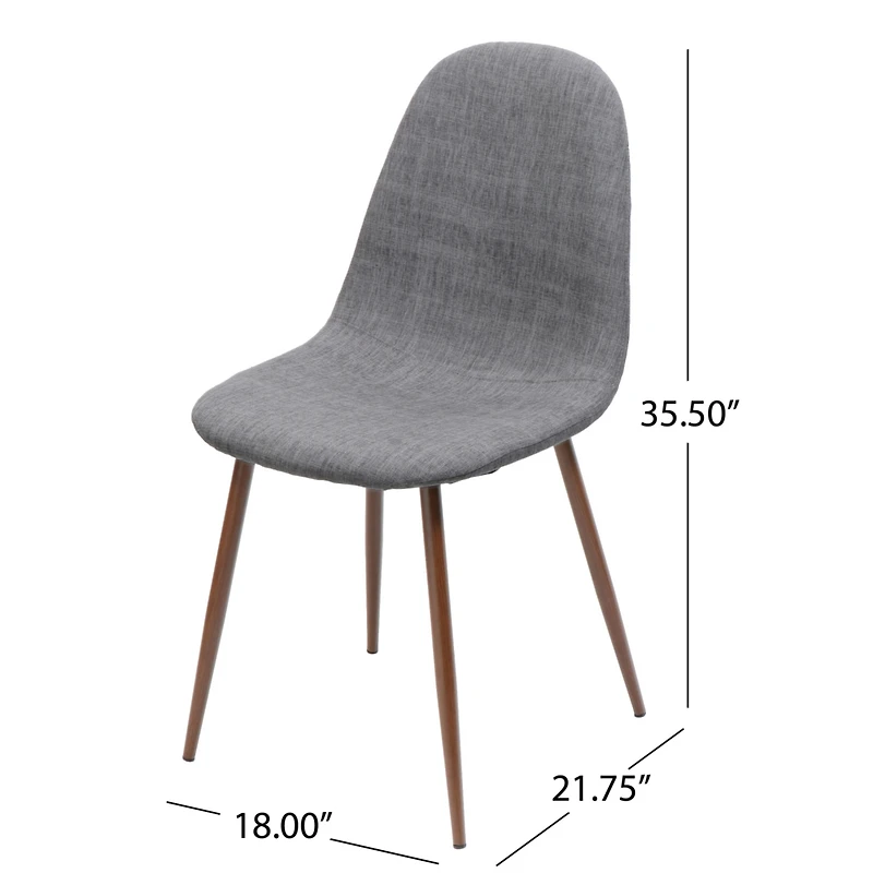 Streamdale Furniture Two Light Grey Fabric Dining Chairs with Iron Legs
