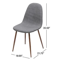 Streamdale Furniture Two Light Grey Fabric Dining Chairs with Iron Legs