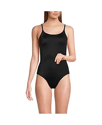 Lands' End Women's Long Torso Tugless Thin Strap One Piece Swimsuit
