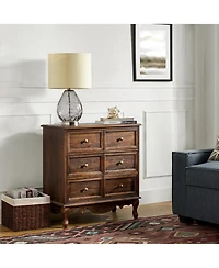 Hulala Home Pallantium Farmhouse 32"Tall Nightstand with Solid Wood Legs