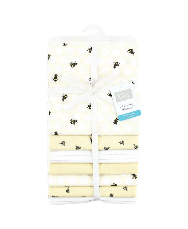 Hudson Baby Cotton Flannel Receiving Blankets, 7-Pack, One