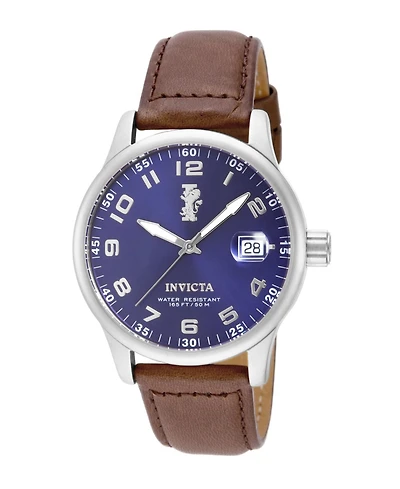 Invicta Men's I-Force Quartz 3 Hand Blue Dial Leather Watch