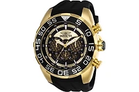 Invicta Men's Speedway Quartz Multifunction Black, Gold Dial Silicon Watch