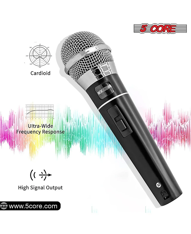 5Core ND 58 BLU Dynamic XLR Microphone – Cardioid, On/Off Switch – For Karaoke & Studio