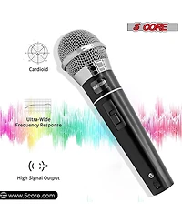 5 Core Microphone Xlr Dynamic Mic Karaoke Singing Handheld Microfono Wired Professional Unidirectional 1/4 Plug In Cord Connection for Vocal Dj Music