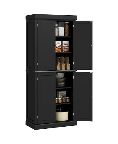 Homcom 72" Kitchen Pantry Storage Cabinet with 4 Doors,