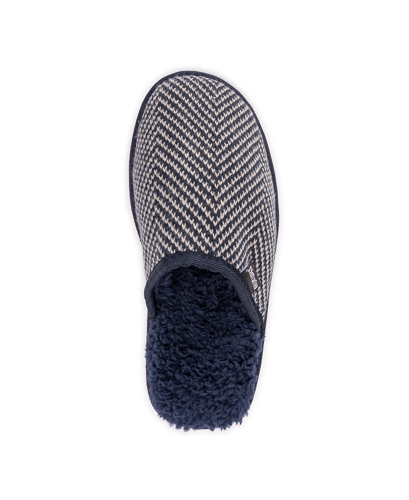 Muk Luks Men's Gavin Scuff Slippers, Dark Sapphire, Small