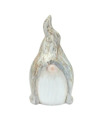 Slickblue Modern Terra Cotta Gnome Figurine With Marble Finish (Set of 2)