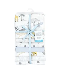 Hudson Baby Boys Cotton Poly 7pk Flannel Receiving Blankets Multipack
