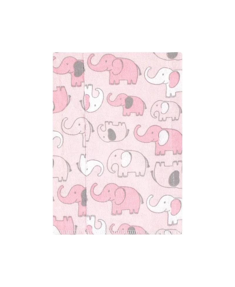 Hudson Baby Girls 4Pk Flannel Burp Cloth (Cotton Poly