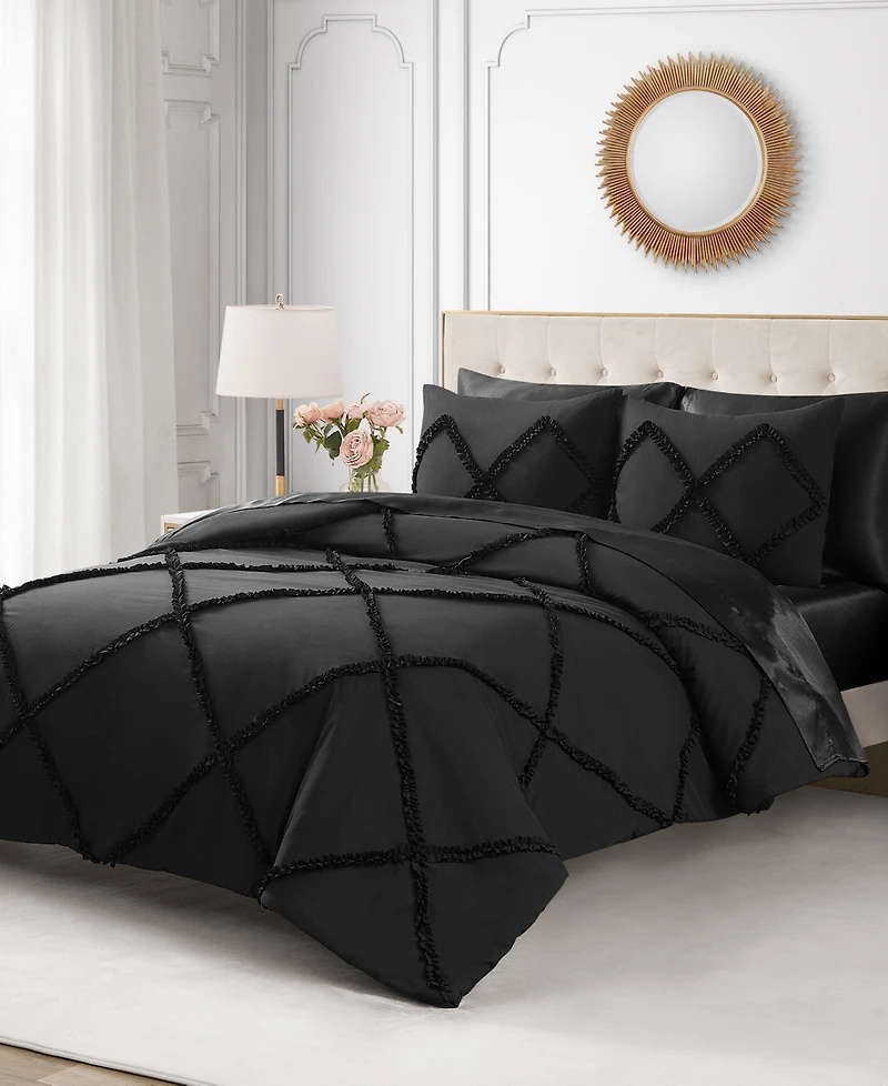 Juicy Couture Diamond Ruffle Piece Reversible Comforter Set