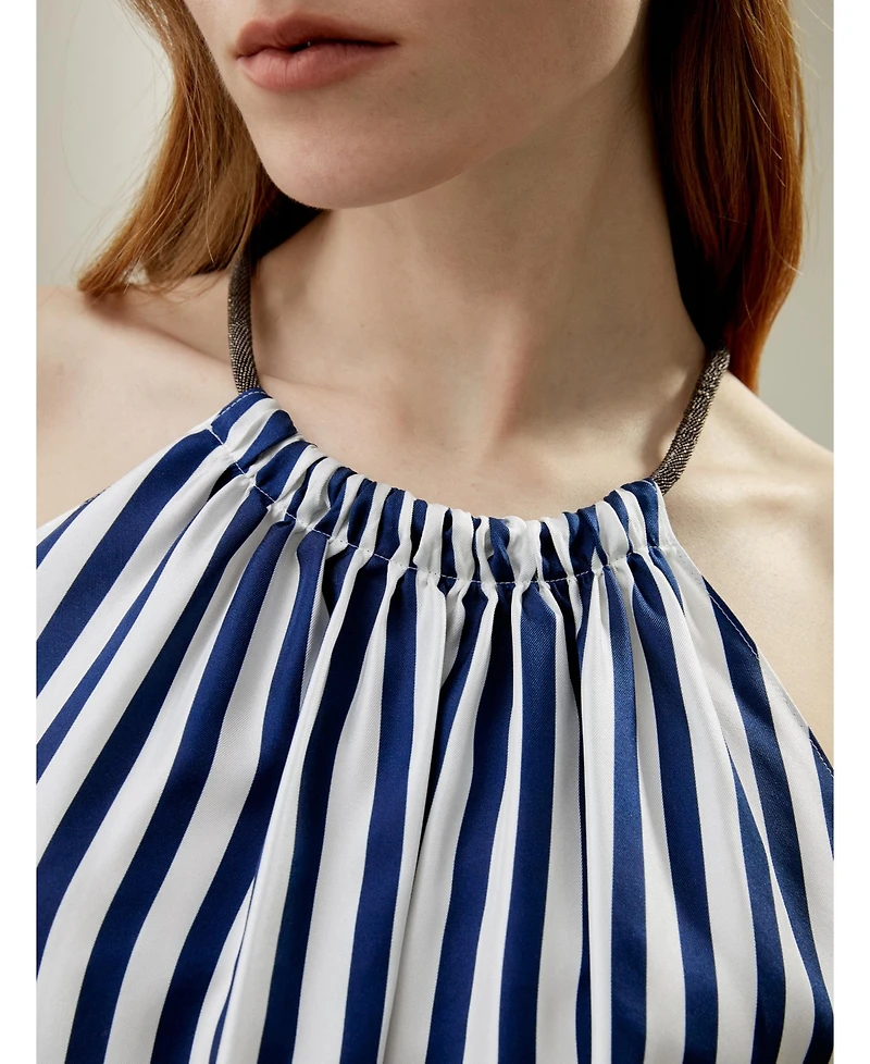 Silk Twill Halter Neck Top for Women