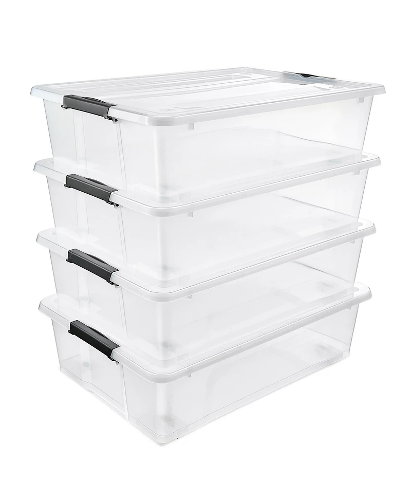 Sorbus 4 Pack 40qt Underbed Bins with Lids and Handles