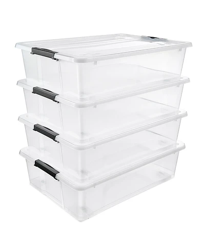 Sorbus 4 Pack 40qt Underbed Bins with Lids and Handles